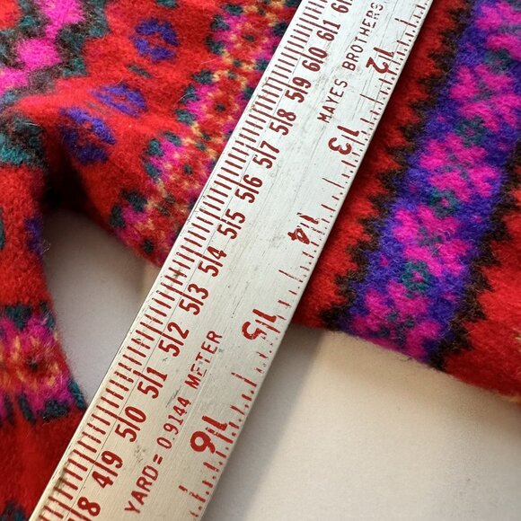 J. Crew Womens Red Fair Isle Wool Sweater  Size S Juniors 12 - Picture 6 of 9